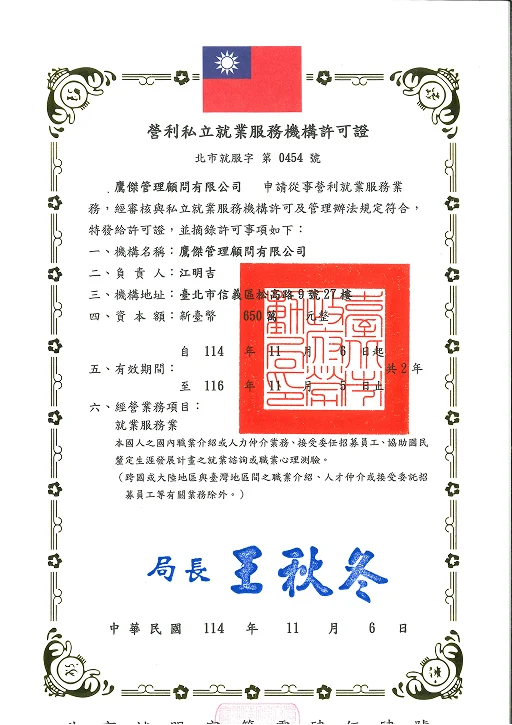 私立就業服務許可證 2025updated 1